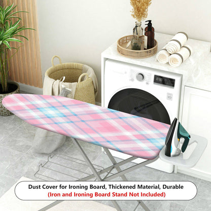1-Piece Pink Plaid Pastel  Ironing Board Cover, Universal Size, Without Board