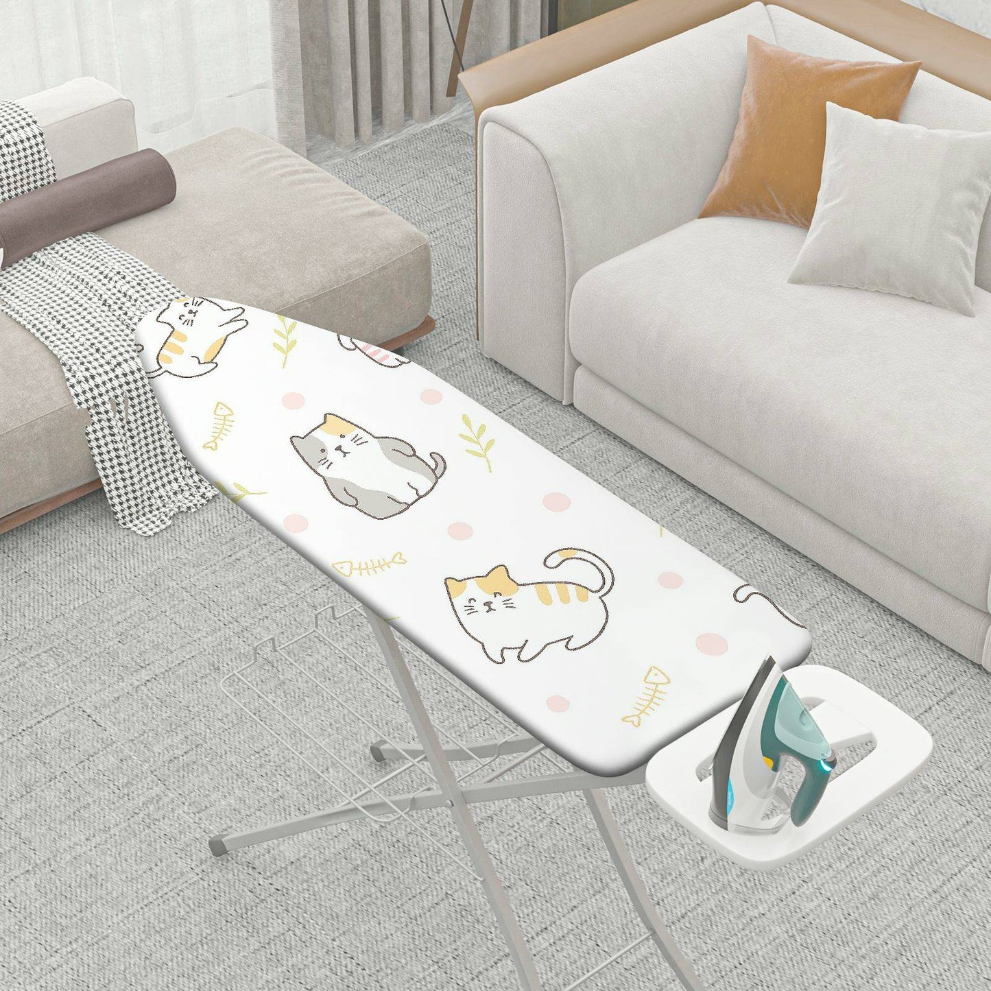 1-Piece Cat Pattern Cute Animal Design Decorative  Ironing Board Cover, Universal Size, Without Board