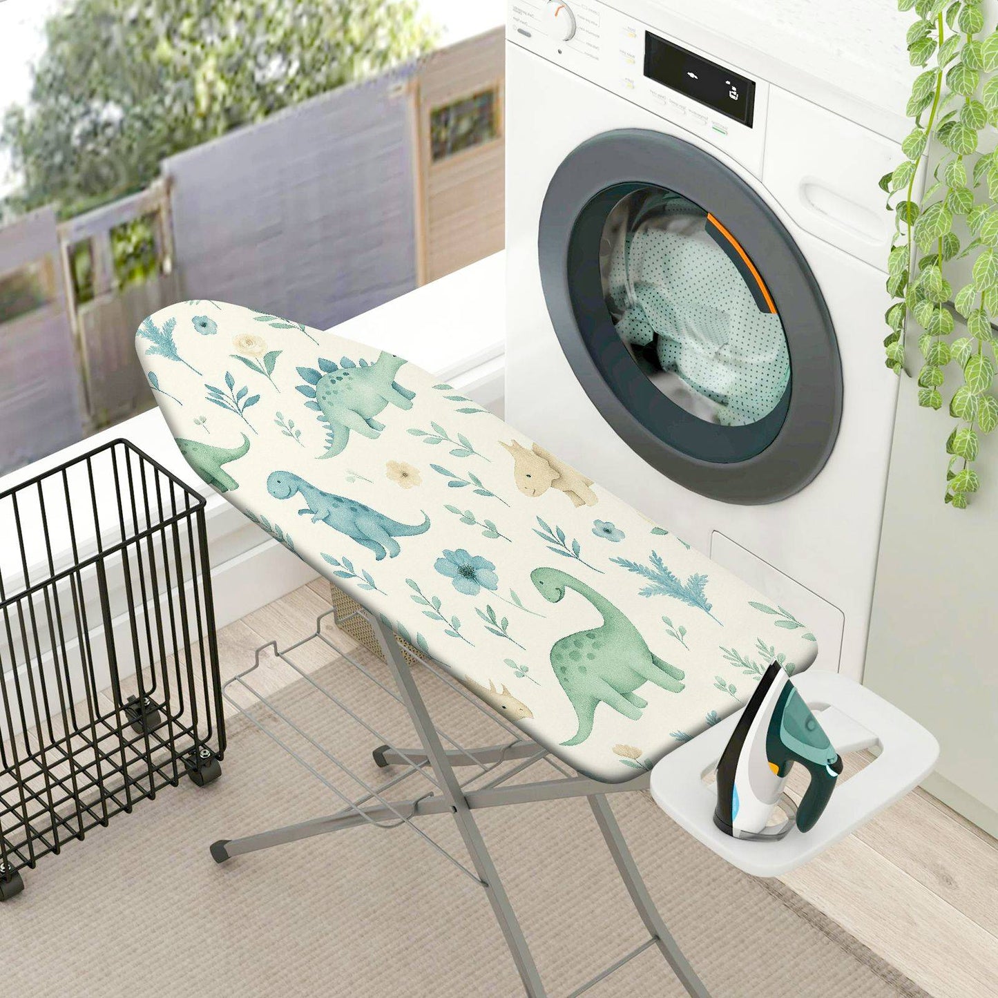 1-Piece Dinosaur Floral Cute  Ironing Board Cover, Universal Size, Without Board