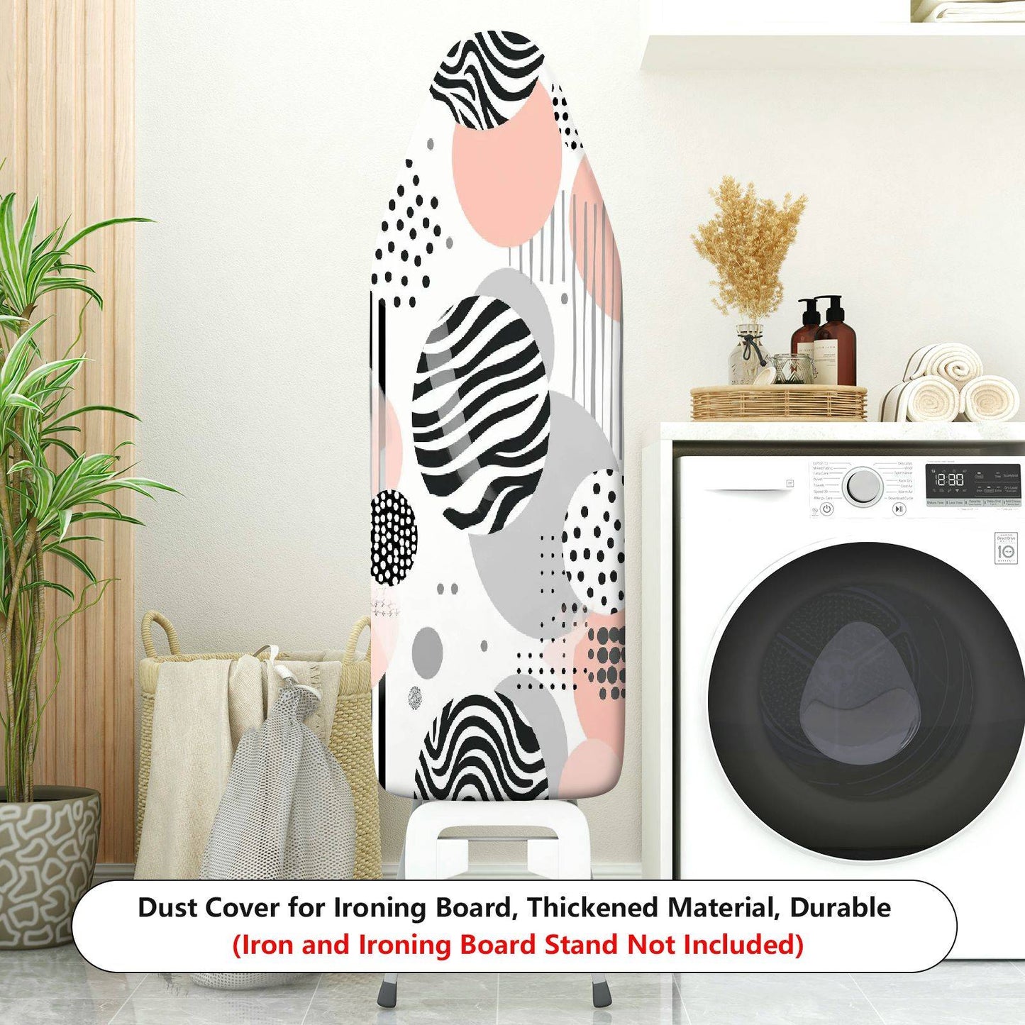 1-Piece Abstract Geometric Dots Striped  Ironing Board Cover, Universal Size, Without Board