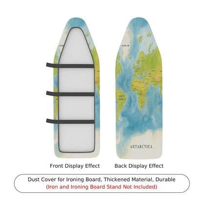 1-Piece World Map Geography Travel  Ironing Board Cover, Universal Size, Without Board