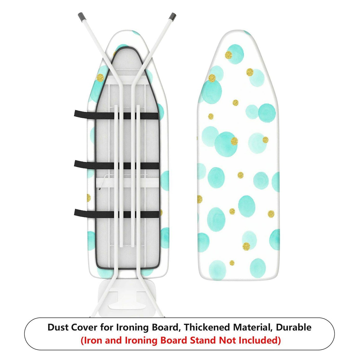 1-Piece Polka Dot Green Gold Pattern Cute  Ironing Board Cover, Universal Size, Without Board