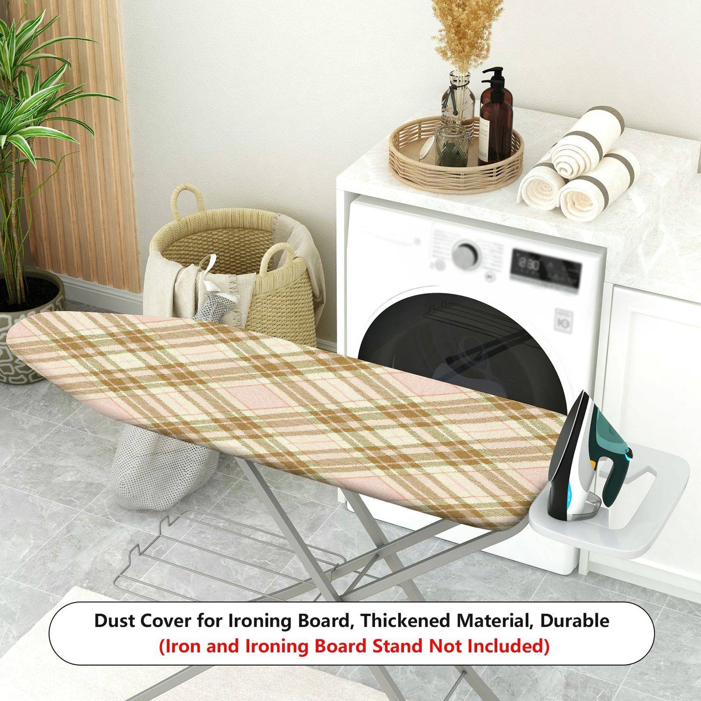 1-Piece Plaid Checkered Vintage  Ironing Board Cover, Universal Size, Without Board