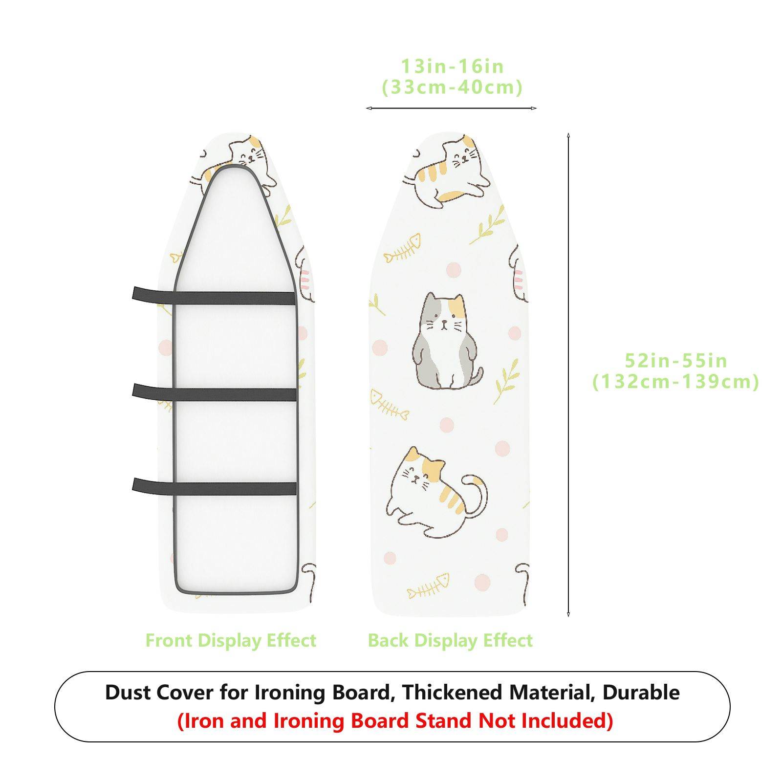 1-Piece Cat Pattern Cute Animal Design Decorative  Ironing Board Cover, Universal Size, Without Board