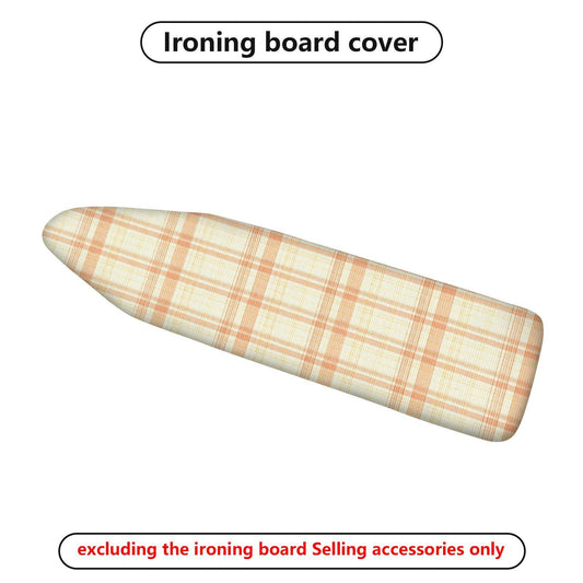 1-Piece Plaid Pattern Beige Checkered  Ironing Board Cover, Universal Size, Without Board