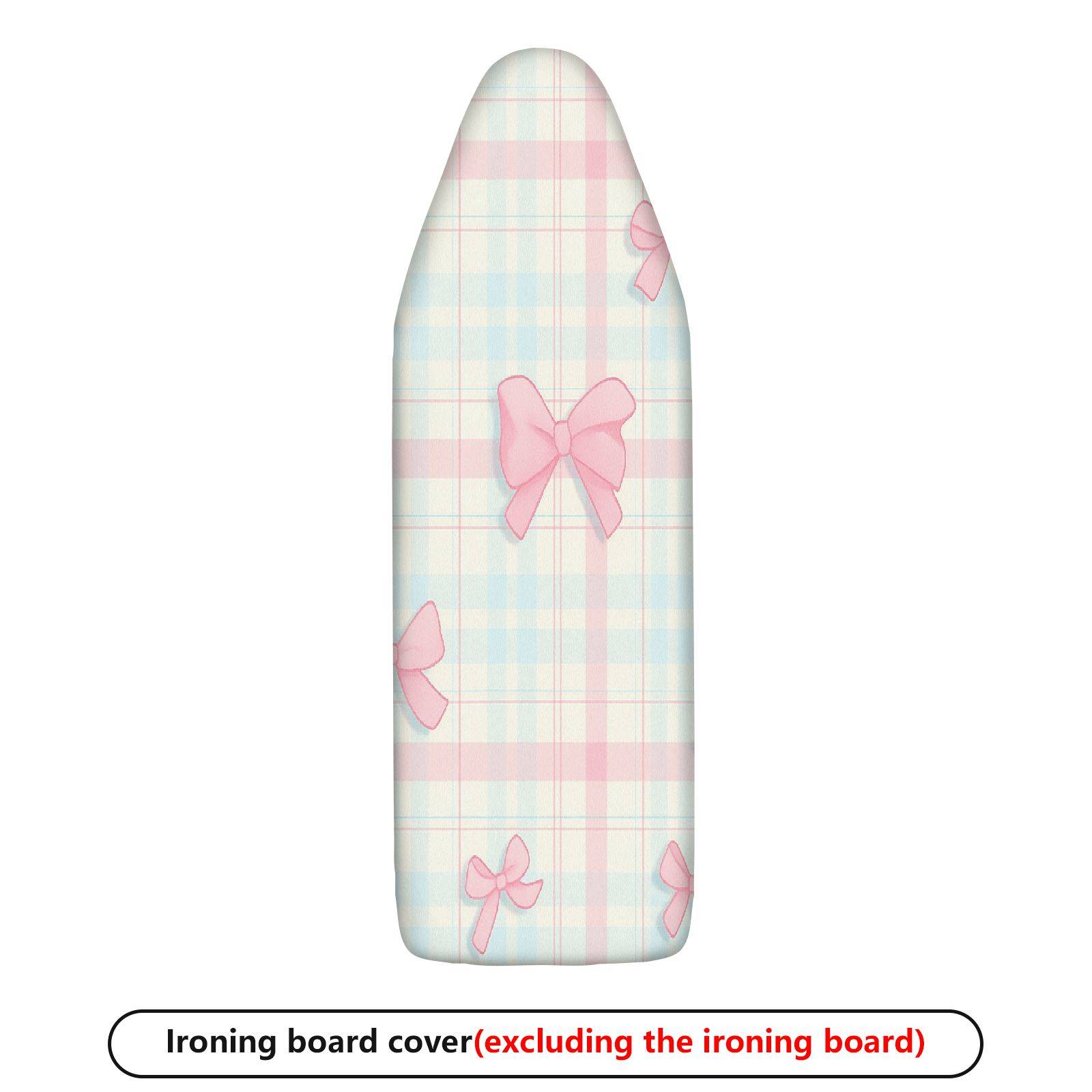1-Piece Pink Bow Plaid Pattern  Ironing Board Cover, Universal Size, Without Board
