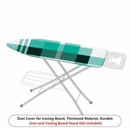 1-Piece Plaid Green White  Ironing Board Cover, Universal Size, Without Board