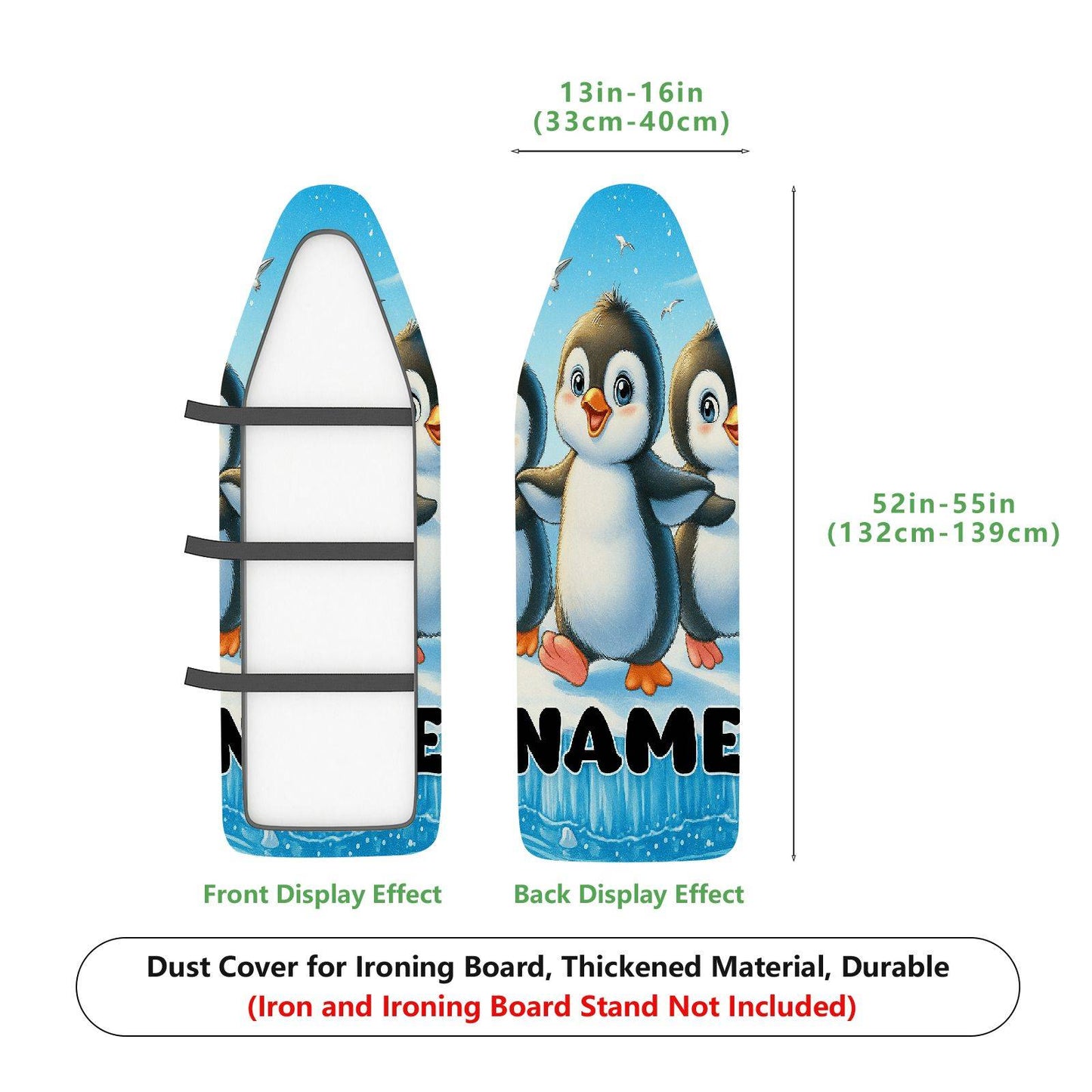 1-Piece Penguin  Fun  Ironing Board Cover, Universal Size, Without Board