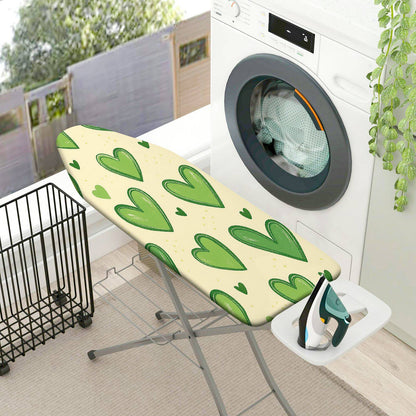 1-Piece Heart Green Beige  Ironing Board Cover, Universal Size, Without Board