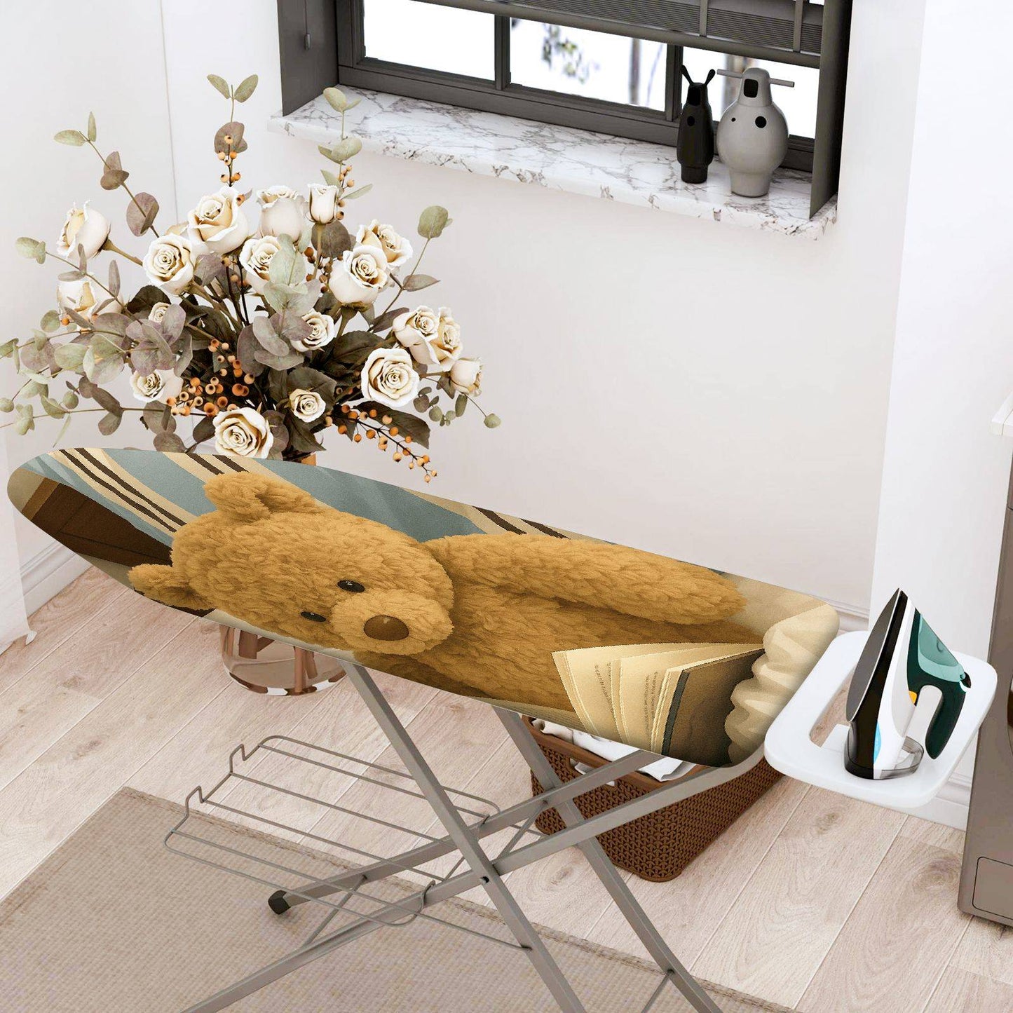 1-Piece Teddy Bear Cozy Cute  Ironing Board Cover, Universal Size, Without Board