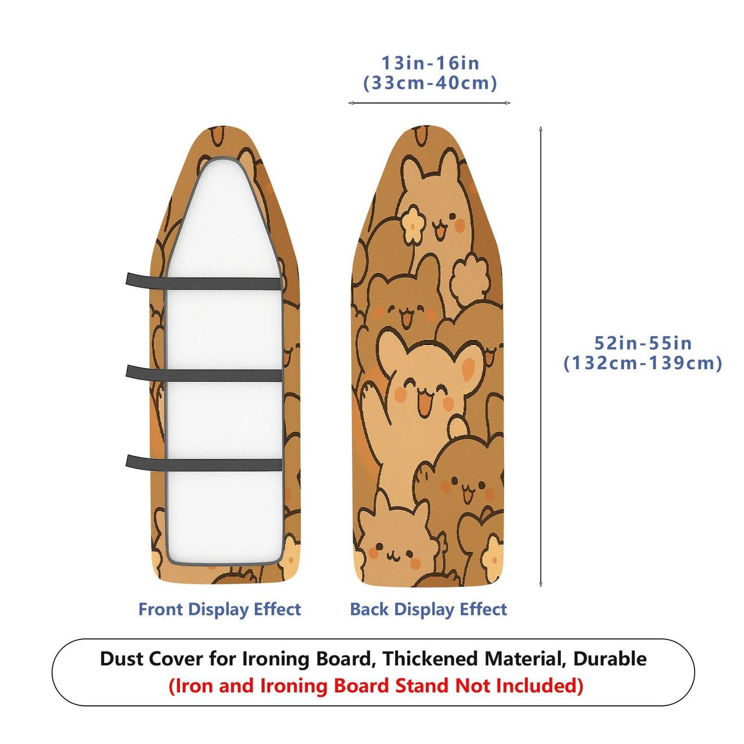 1-Piece Bear Cuteness Animal  Ironing Board Cover, Universal Size, Without Board