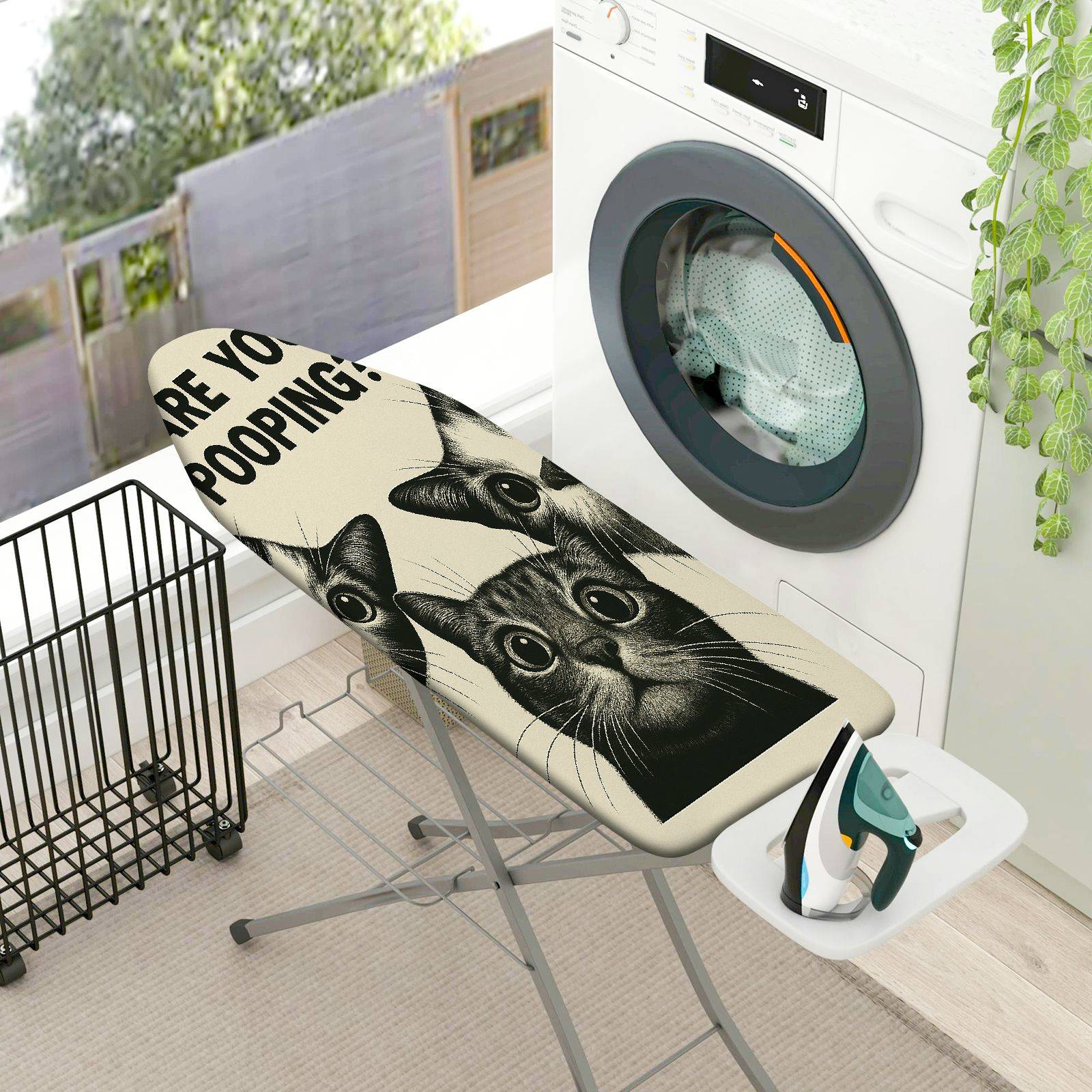 1-Piece Funny Cats Humor  Ironing Board Cover, Universal Size, Without Board