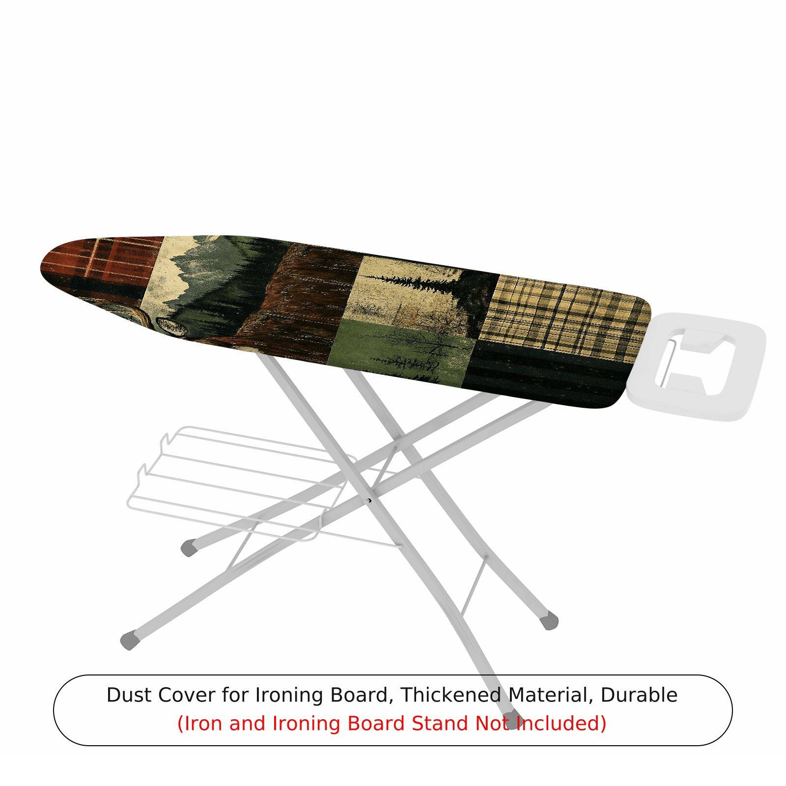 1-Piece Forest Deer Plaid  Ironing Board Cover, Universal Size, Without Board