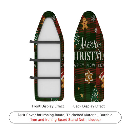 1-Piece Christmas Plaid Gingerbread  Ironing Board Cover, Universal Size, Without Board