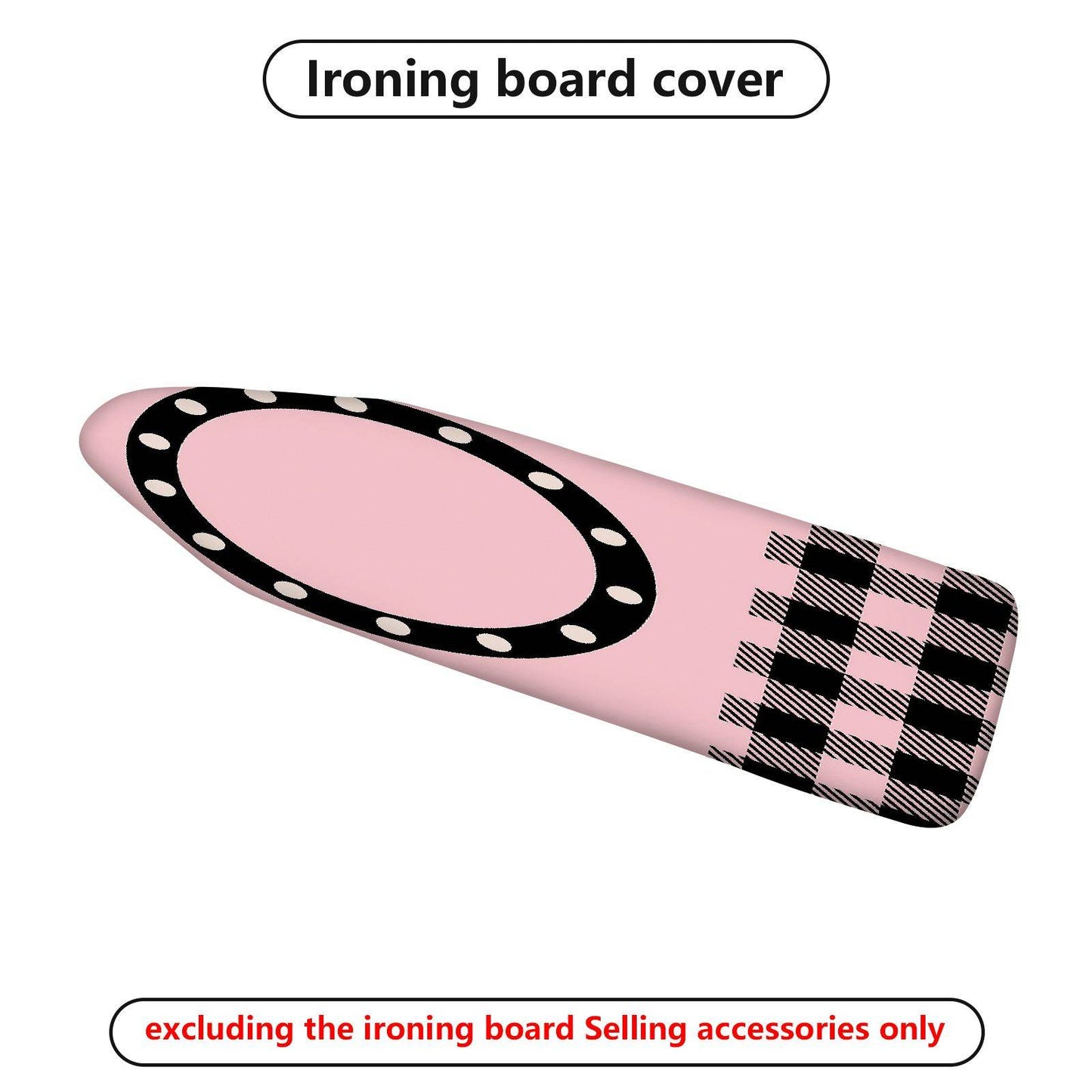 1-Piece Pink Plaid Polka Dot  Ironing Board Cover, Universal Size, Without Board