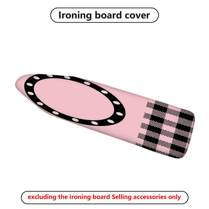1-Piece Pink Plaid Polka Dot  Ironing Board Cover, Universal Size, Without Board