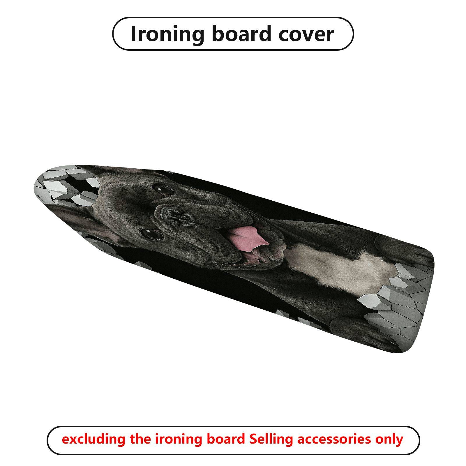1-Piece Dog Black Cute  Ironing Board Cover, Universal Size, Without Board
