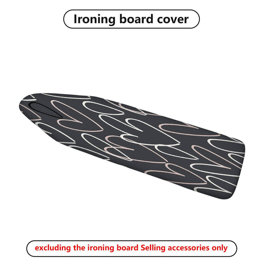 1-Piece Abstract Heart Black  Ironing Board Cover, Universal Size, Without Board
