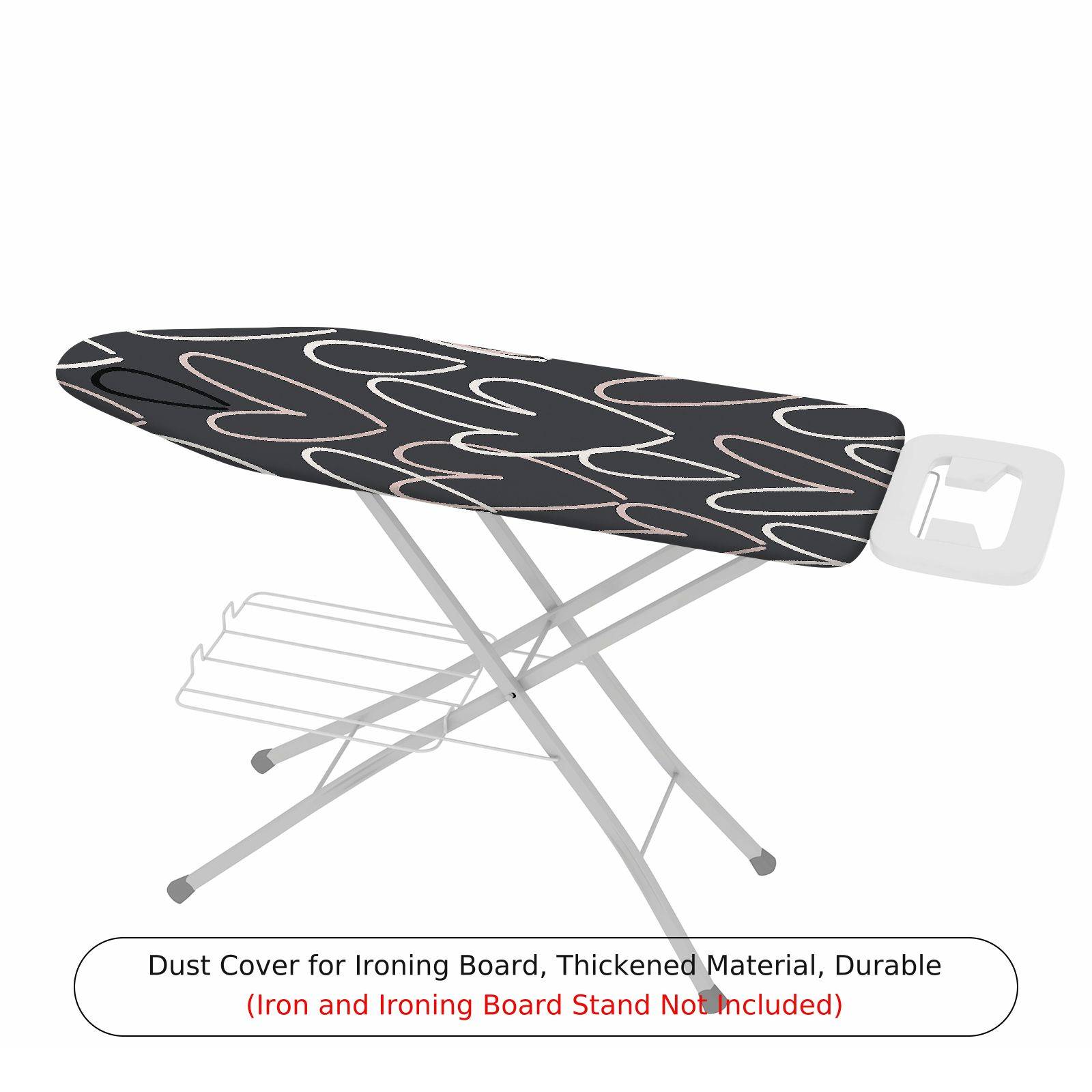1-Piece Abstract Heart Black  Ironing Board Cover, Universal Size, Without Board