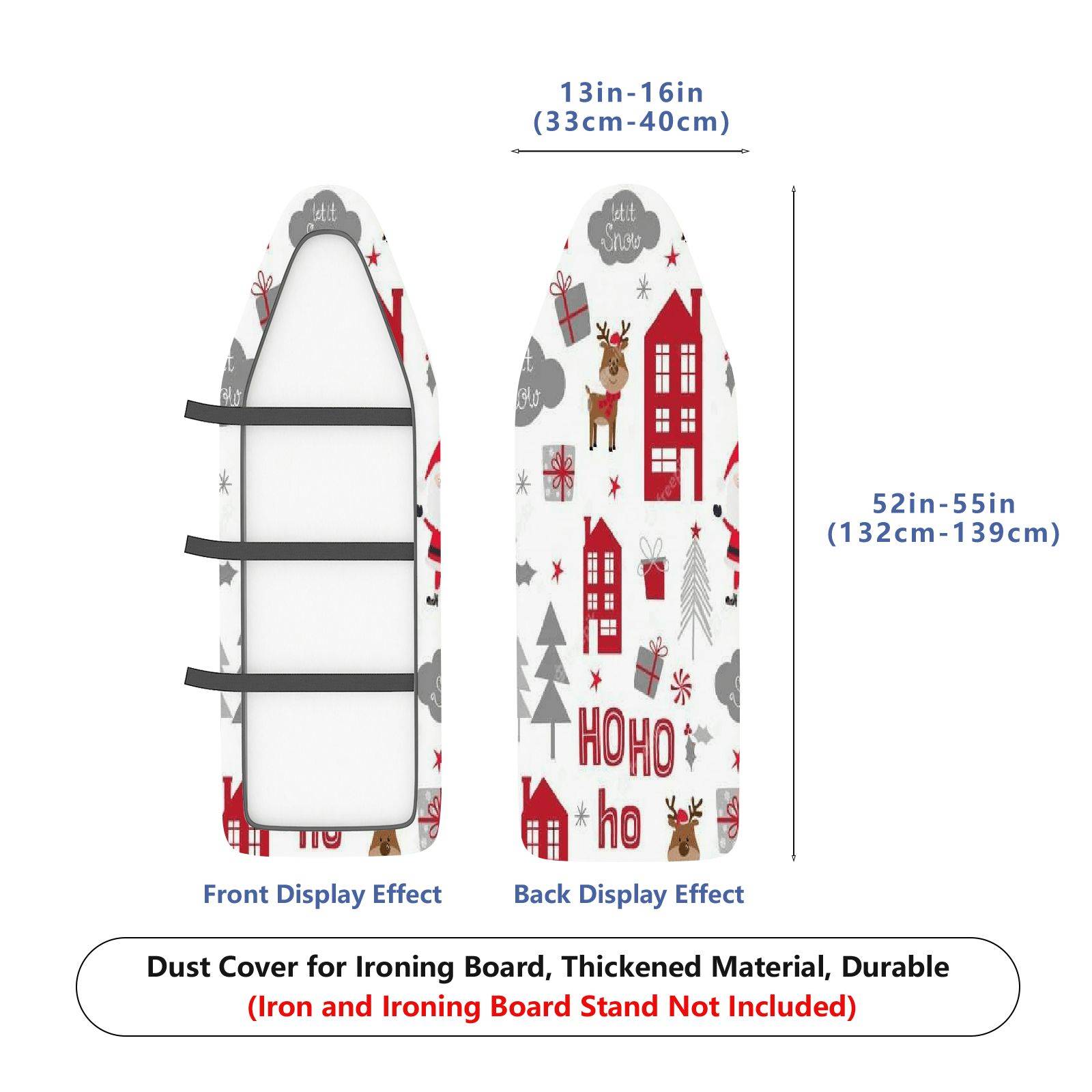 1-Piece Christmas Santa Reindeer  Ironing Board Cover, Universal Size, Without Board