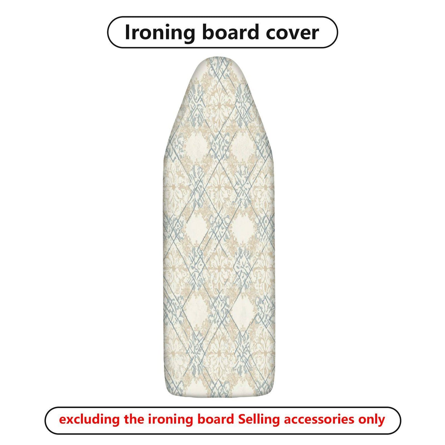 1-Piece Floral Elegant Beige  Ironing Board Cover, Universal Size, Without Board