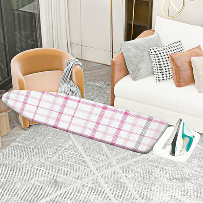 1-Piece Plaid Pink White Stylish  Ironing Board Cover, Universal Size, Without Board