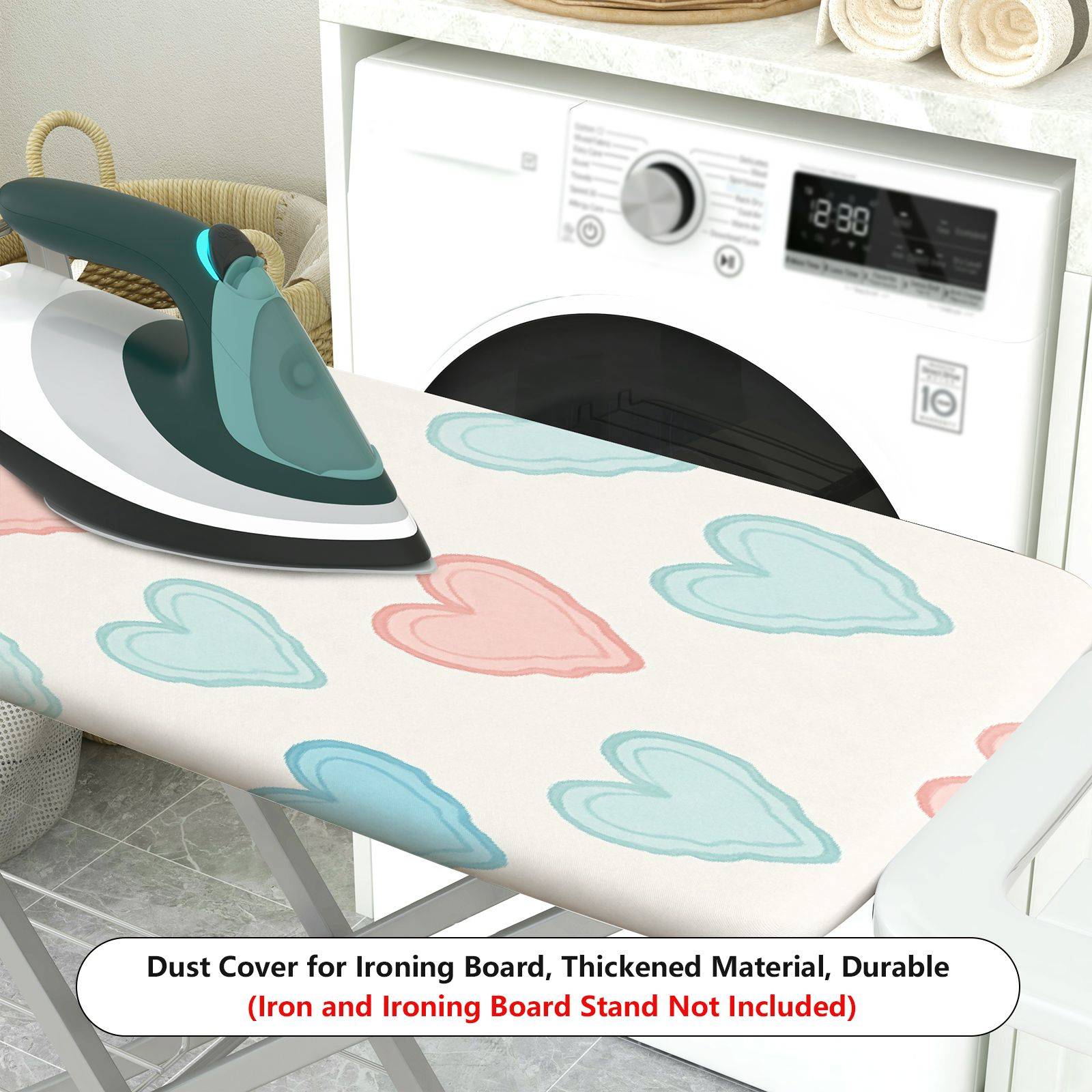 1-Piece Heart Pattern Cute Pastel  Ironing Board Cover, Universal Size, Without Board