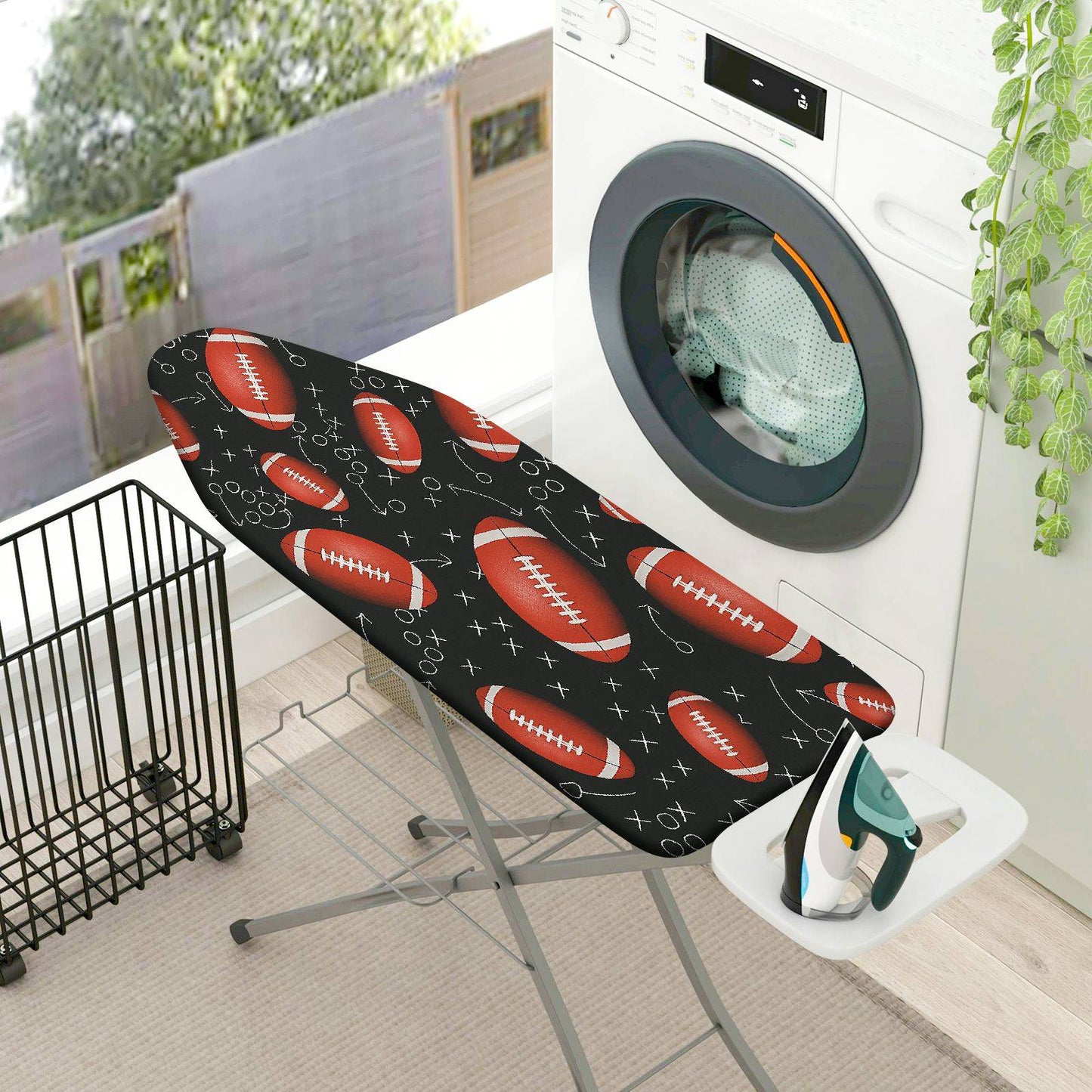 1-Piece Football Sports Black  Ironing Board Cover, Universal Size, Without Board