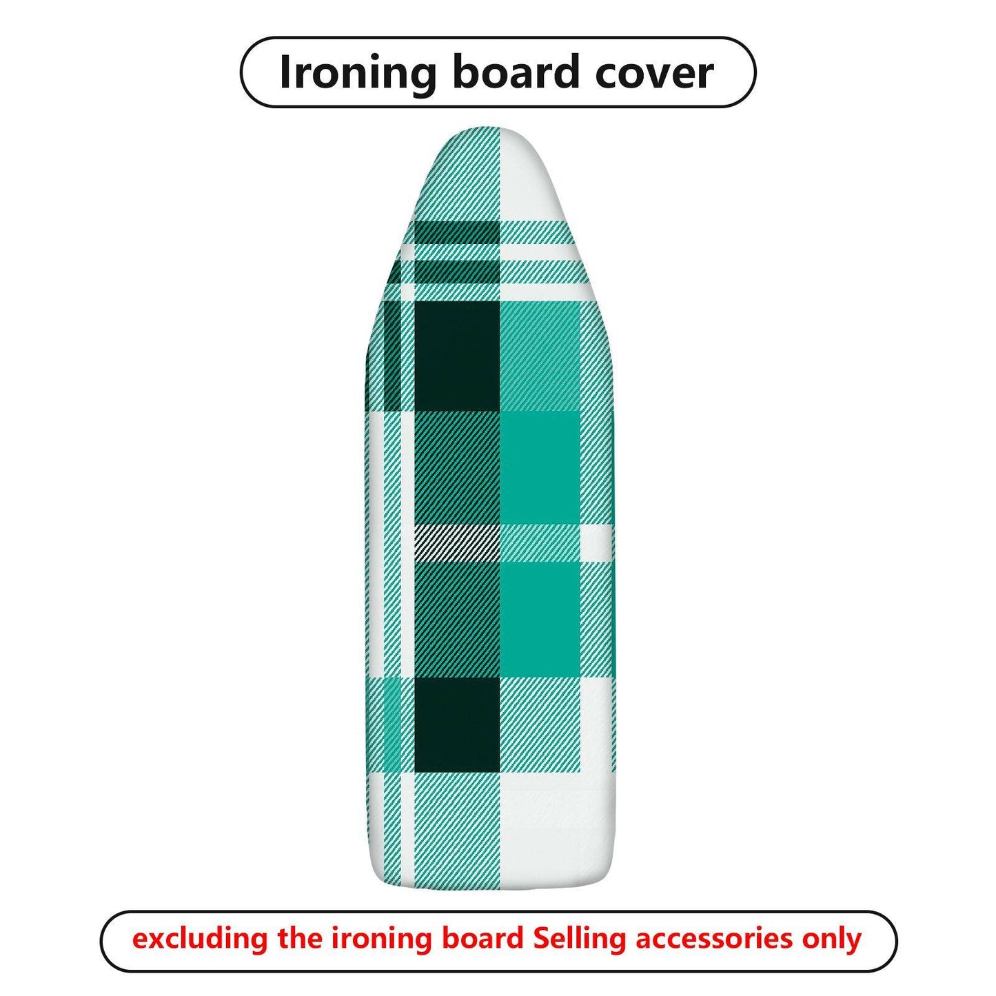 1-Piece Plaid Green White  Ironing Board Cover, Universal Size, Without Board