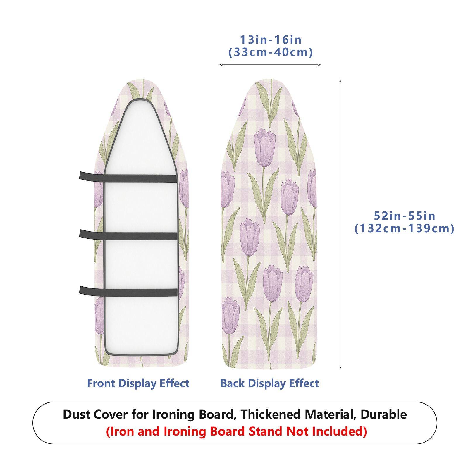 1-Piece Tulip Plaid Pastoral  Ironing Board Cover, Universal Size, Without Board