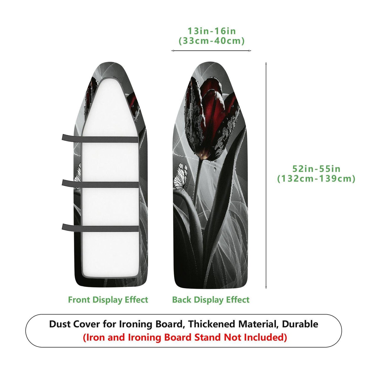 1-Piece Elegant Floral Butterfly  Ironing Board Cover, Universal Size, Without Board