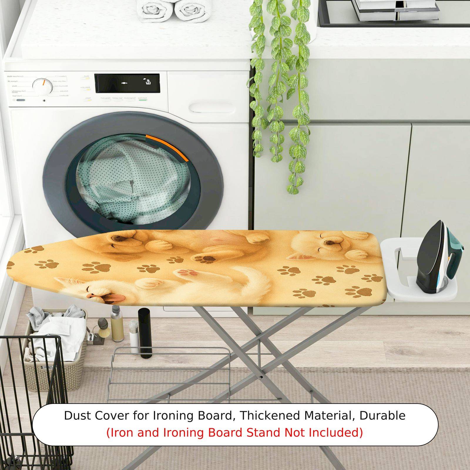 1-Piece Puppy Paw Print Sleeping Dogs Cute  Ironing Board Cover, Universal Size, Without Board