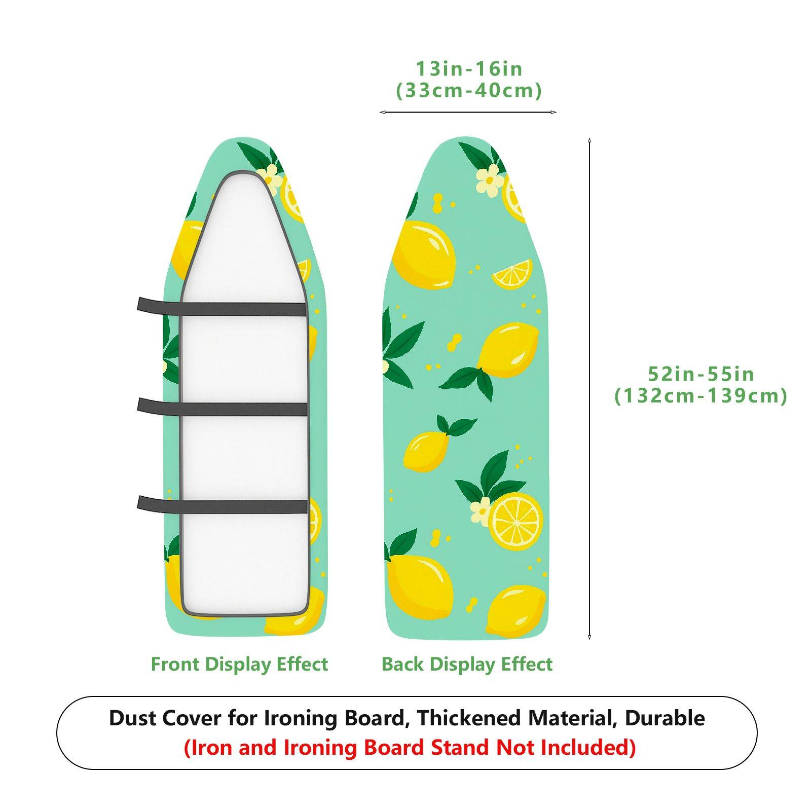 1-Piece Lemon Fruit Floral  Ironing Board Cover, Universal Size, Without Board