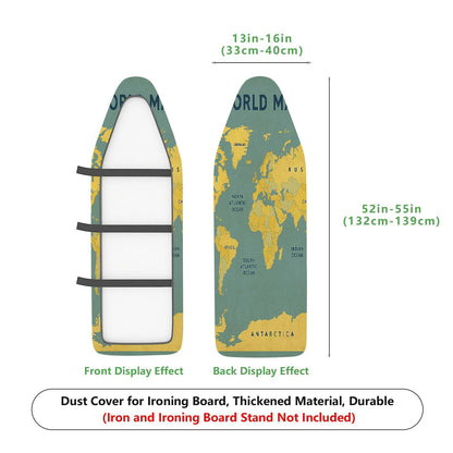 1-Piece World Map Geography Travel  Ironing Board Cover, Universal Size, Without Board