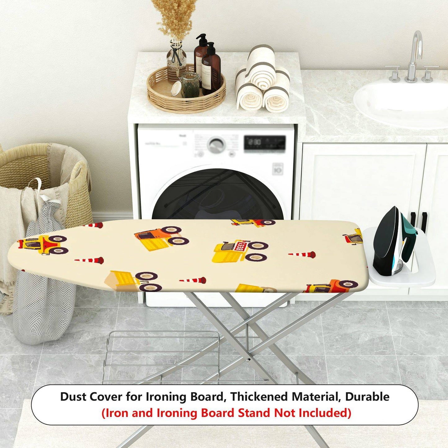1-Piece Construction Vehicle  Fun  Ironing Board Cover, Universal Size, Without Board