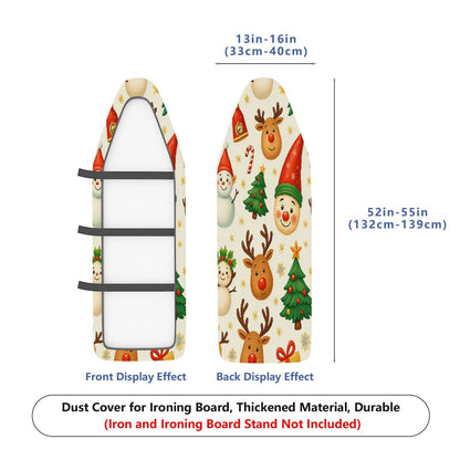1-Piece Christmas Snowman Reindeer  Ironing Board Cover, Universal Size, Without Board