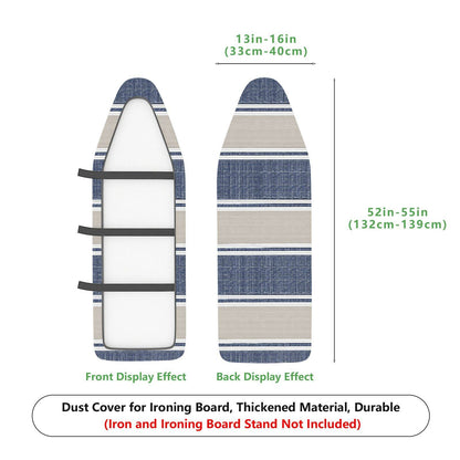 1-Piece Stripe Blue Beige Elegant  Ironing Board Cover, Universal Size, Without Board