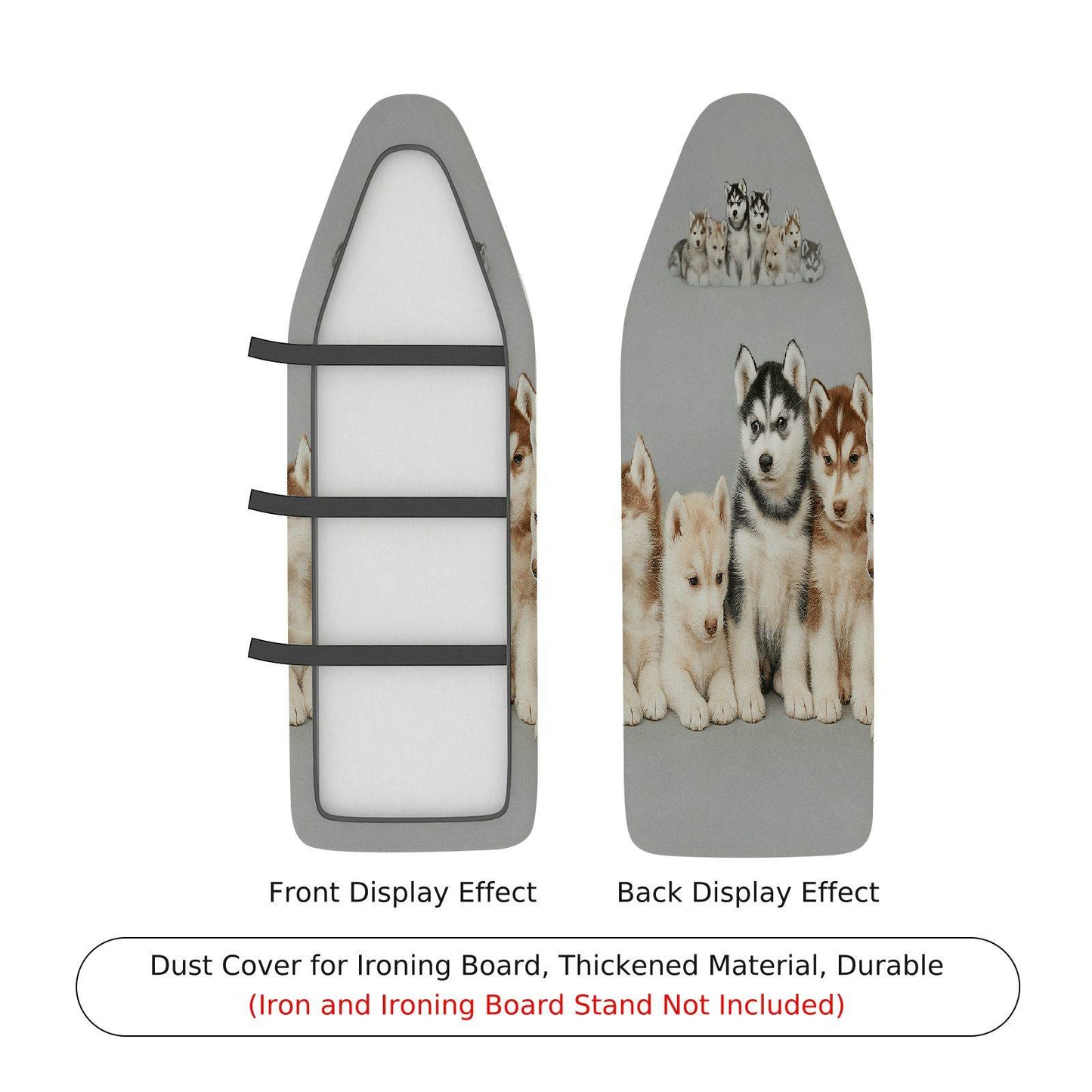 1-Piece Dog Pattern Cute Animal Grey  Ironing Board Cover, Universal Size, Without Board