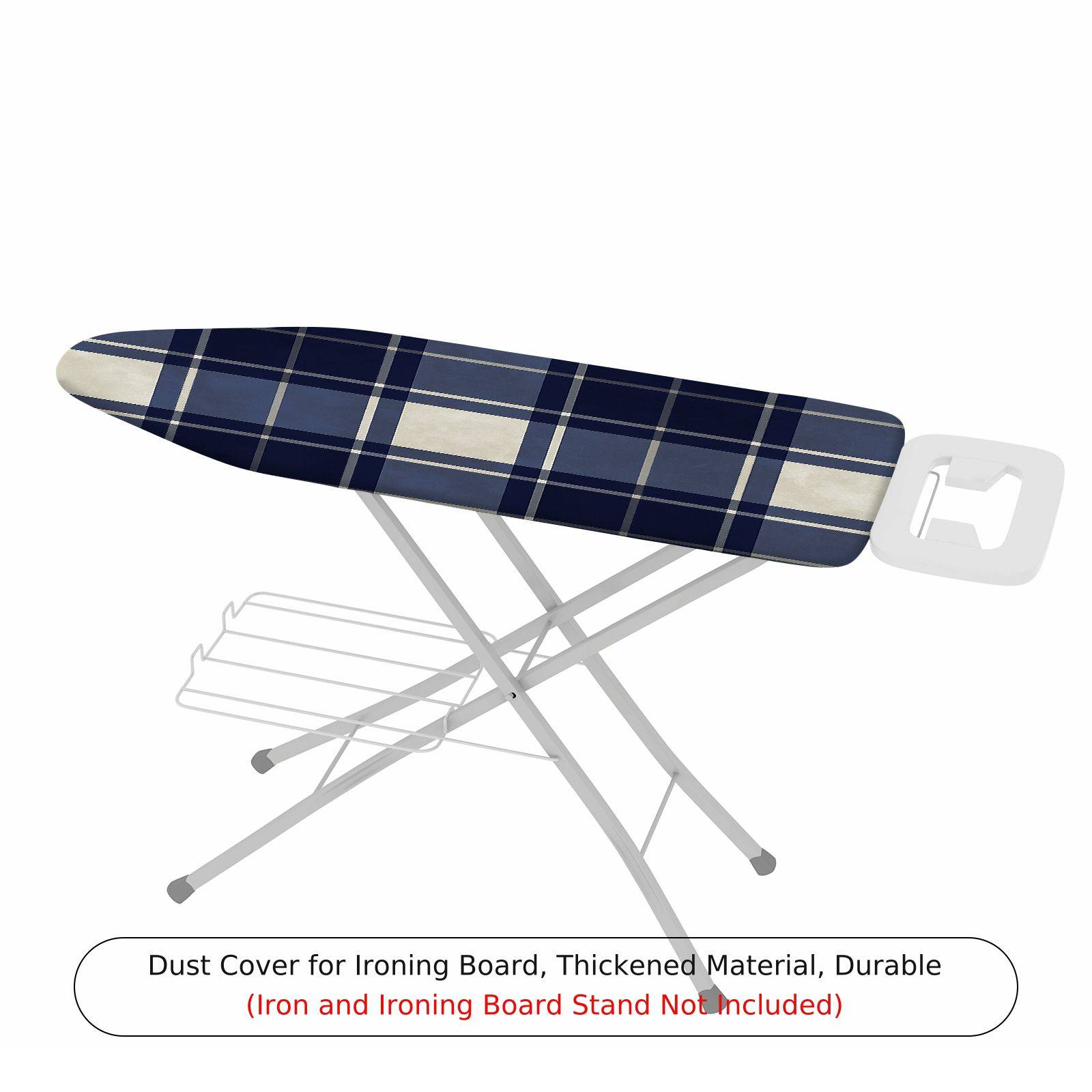 1-Piece Plaid Blue White  Ironing Board Cover, Universal Size, Without Board