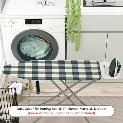 1-Piece Plaid Checkered Black  Ironing Board Cover, Universal Size, Without Board