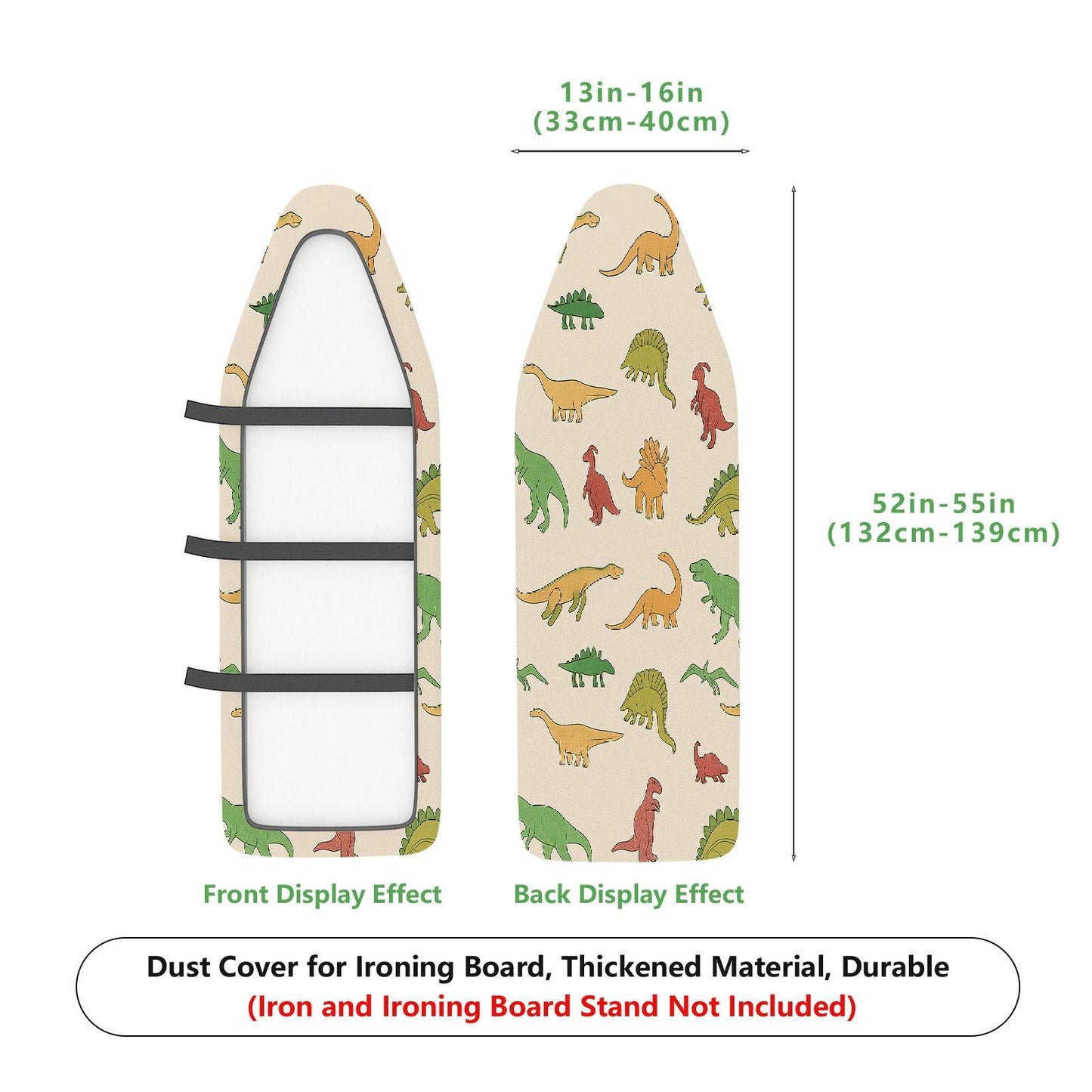 1-Piece Dinosaurs Colorful Fun  Ironing Board Cover, Universal Size, Without Board