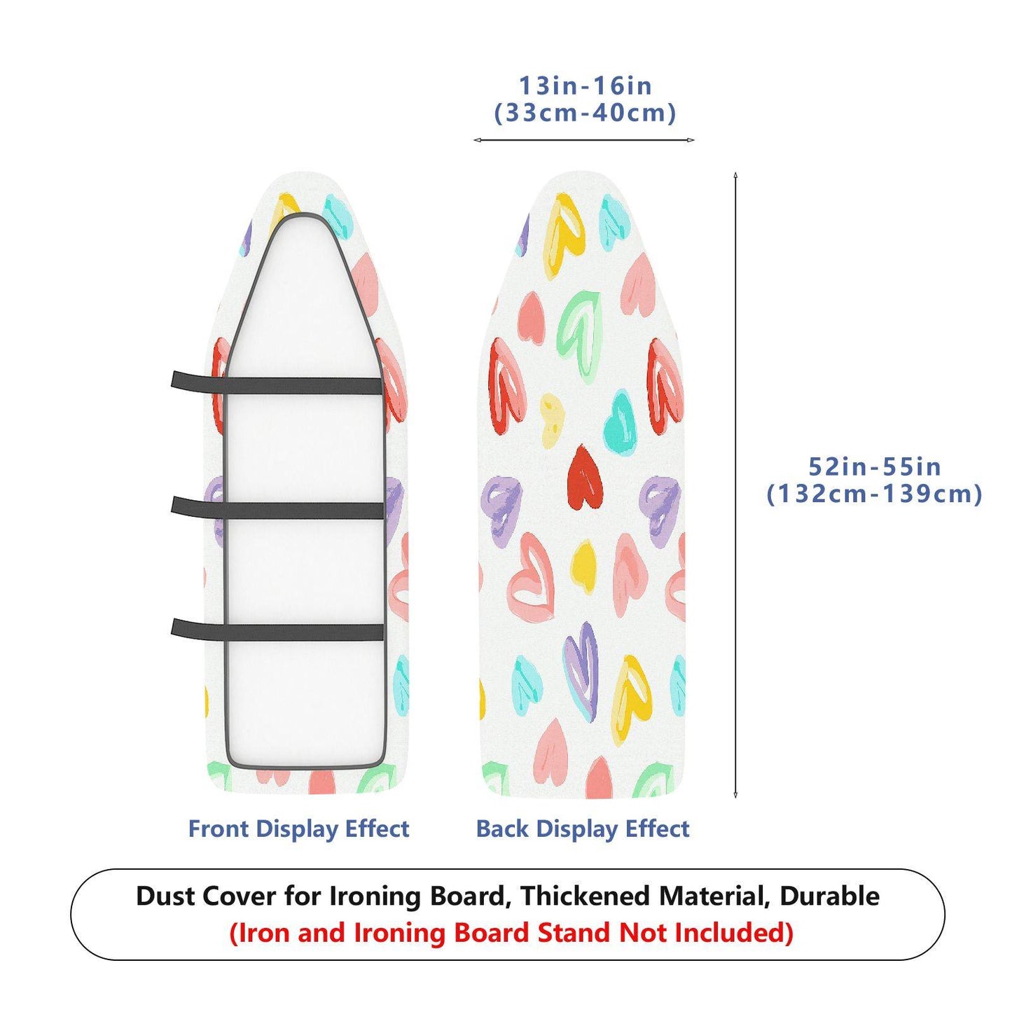 1-Piece Heart Colorful Pattern Fun  Ironing Board Cover, Universal Size, Without Board