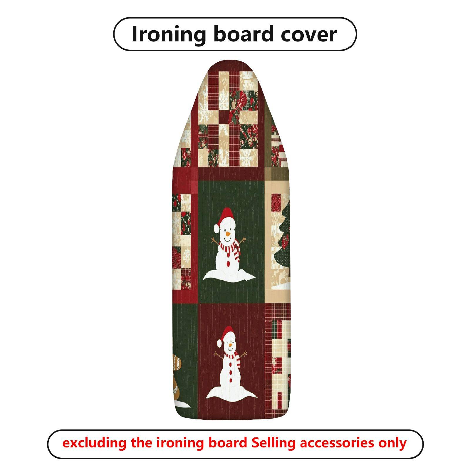 1-Piece Snowman Christmas Patchwork  Ironing Board Cover, Universal Size, Without Board