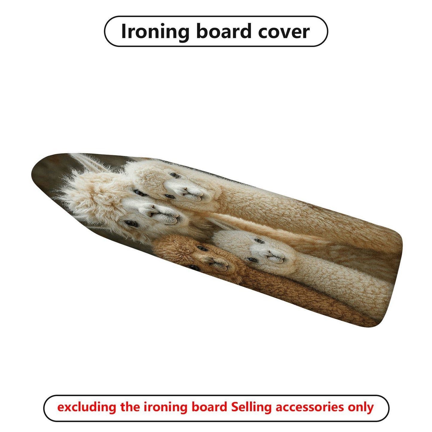 1-Piece Animal Print Cute Alpaca Family  Ironing Board Cover, Universal Size, Without Board
