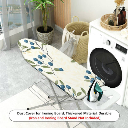 1-Piece Blueberry Leaf Pattern Floral Fruit  Ironing Board Cover, Universal Size, Without Board