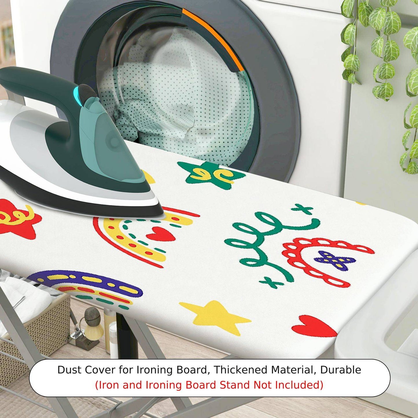 1-Piece Rainbow Star Heart  Ironing Board Cover, Universal Size, Without Board
