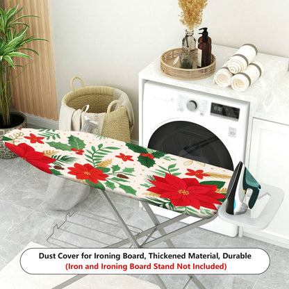 1-Piece Christmas Poinsettia Holiday  Ironing Board Cover, Universal Size, Without Board