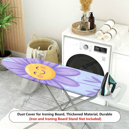 1-Piece Floral Smiley Sunflower Fun  Ironing Board Cover, Universal Size, Without Board