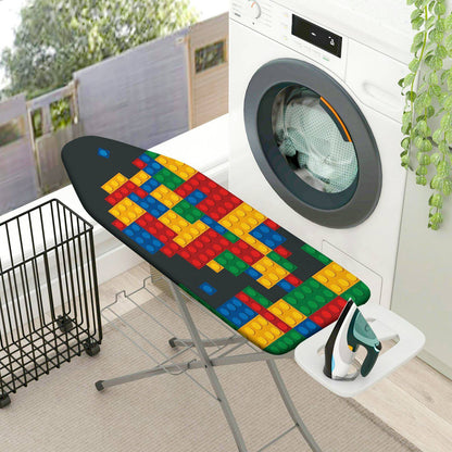1-Piece Colorful Block Pattern Playful Fun  Ironing Board Cover, Universal Size, Without Board