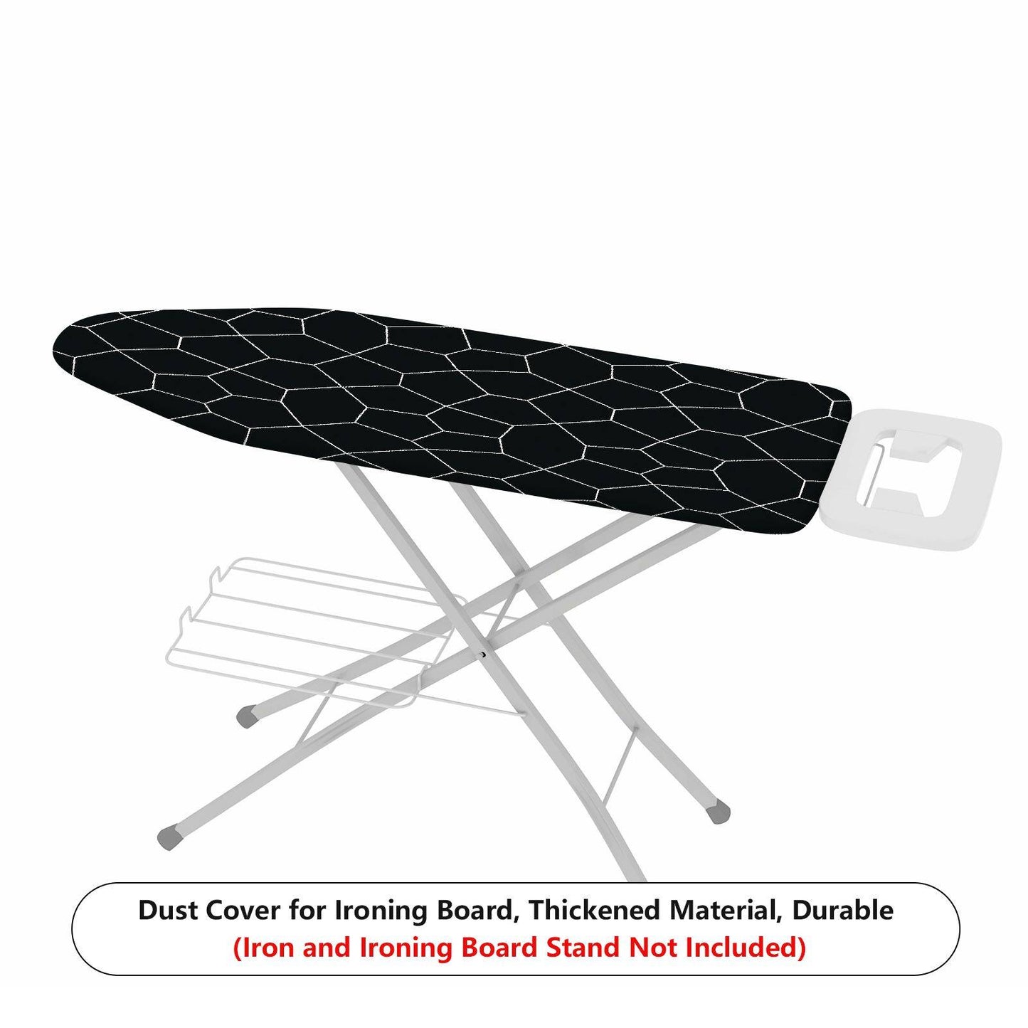 1-Piece Abstract Geometric Black  Ironing Board Cover, Universal Size, Without Board